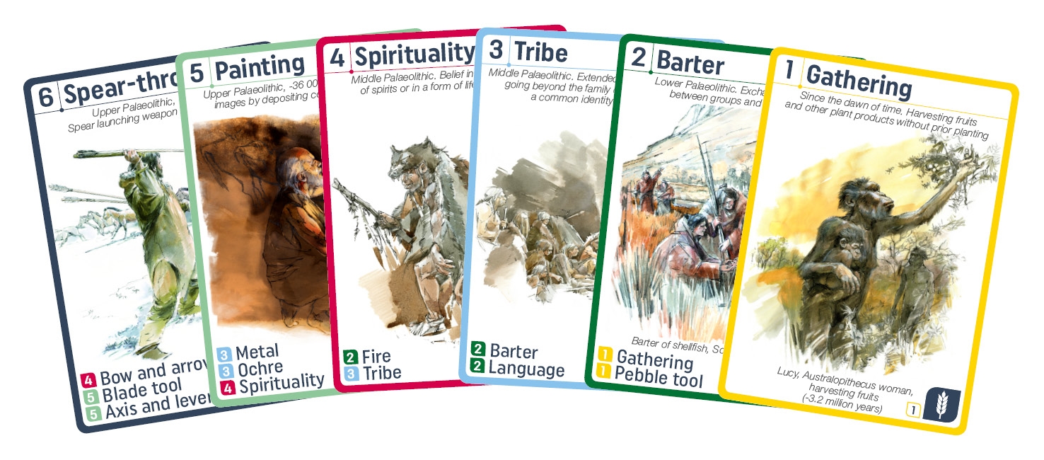 Six Discovery cards fanned out